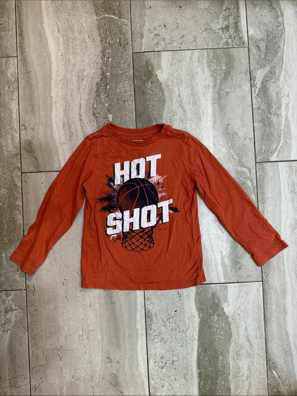 The Children's Place Orange 'Hot Shot' Basketball Long-Sleeve Tee